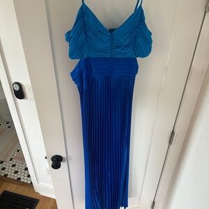 Elegant Blue Pleated Dress new with tags